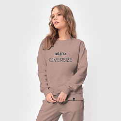 Костюм хлопковый женский Модель oversize, цвет: пыльно-розовый — фото 2