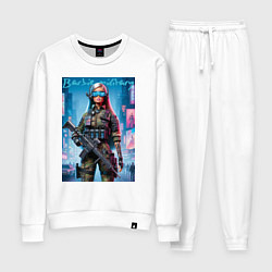 Костюм хлопковый женский Barbie military - special forces, цвет: белый