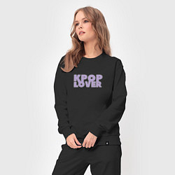 Костюм хлопковый женский Kpop lover любовь к музыке, цвет: черный — фото 2