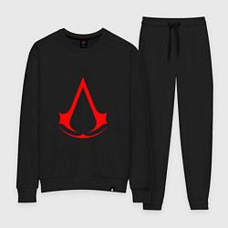 Костюм хлопковый женский Red logo of assassins, цвет: черный