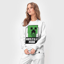 Костюм хлопковый женский Minecraft hostile mob, цвет: белый — фото 2