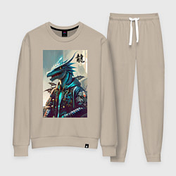 Костюм хлопковый женский Cool dragon - ai art fantasy, цвет: миндальный