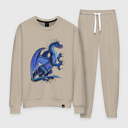 Костюм хлопковый женский Azure dragon, цвет: миндальный