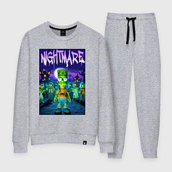 Костюм хлопковый женский Zombie Bart Simpson - nightmare, цвет: меланж
