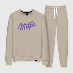 Костюм хлопковый женский Milfa в стиле milka, цвет: миндальный