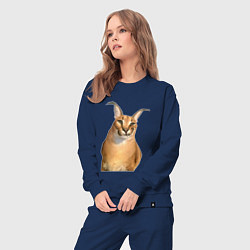 Костюм хлопковый женский Кот Шлепа блоггер, цвет: тёмно-синий — фото 2