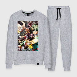 Костюм хлопковый женский Моя геройская академия Идзуку Мидория Отяко Урарак, цвет: меланж