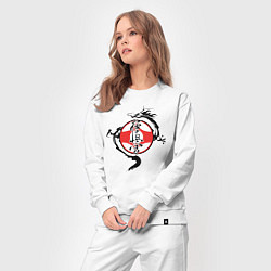 Костюм хлопковый женский Karate kyokushin - dragon, цвет: белый — фото 2