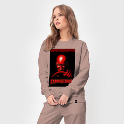 Костюм хлопковый женский Carmageddon driver retro, цвет: пыльно-розовый — фото 2