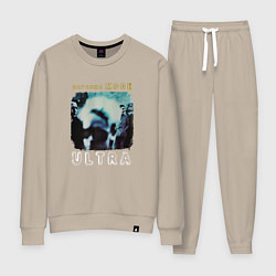 Костюм хлопковый женский Depeche Mode - Ultra mode logo, цвет: миндальный