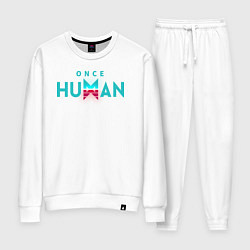 Костюм хлопковый женский Once human logo, цвет: белый