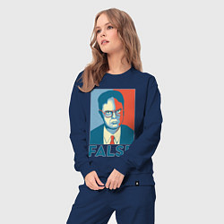 Костюм хлопковый женский Dwight false - офис, цвет: тёмно-синий — фото 2