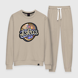 Костюм хлопковый женский Casino Las Vegas, цвет: миндальный