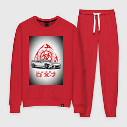 Костюм хлопковый женский Mazda rx-7 автомобиль, цвет: красный