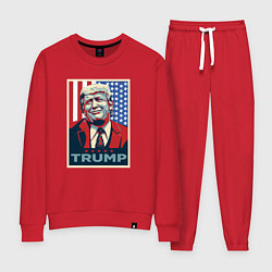 Костюм хлопковый женский Трамп Дональд, цвет: красный