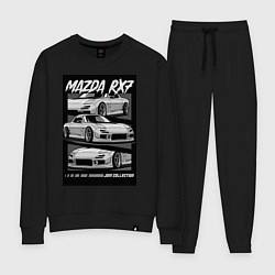 Костюм хлопковый женский Mazda rx-7 JDM авто, цвет: черный