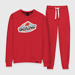 Костюм хлопковый женский Boxing team, цвет: красный