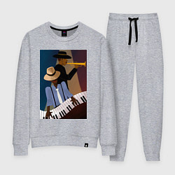 Костюм хлопковый женский Музыкант джаз, цвет: меланж
