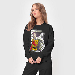 Костюм хлопковый женский One-Punch Man Ванпанч, цвет: черный — фото 2