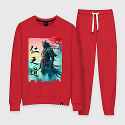 Костюм хлопковый женский Japanese samurai - ghost of Tsushima sketch, цвет: красный