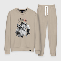 Костюм хлопковый женский Stray Kids 6th Anniversary, цвет: миндальный