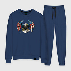 Костюм хлопковый женский Америка орёл, цвет: тёмно-синий