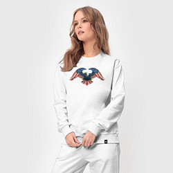 Костюм хлопковый женский Орёл - USA, цвет: белый — фото 2