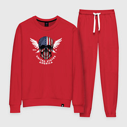 Костюм хлопковый женский Made in United States, цвет: красный