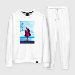 Костюм хлопковый женский Ким Намджун, цвет: белый