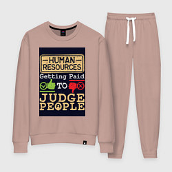 Костюм хлопковый женский Прием на работу, цвет: пыльно-розовый