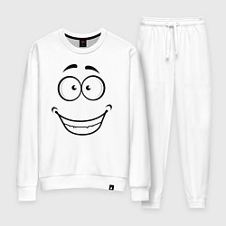 Костюм хлопковый женский Счастливая улыбка крупно, цвет: белый
