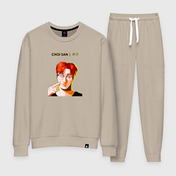 Костюм хлопковый женский Choi San Ateez, цвет: миндальный