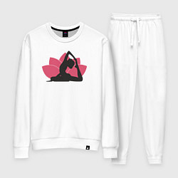 Костюм хлопковый женский Yoga lotus, цвет: белый