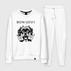 Костюм хлопковый женский Bon Jovi - rock dog, цвет: белый