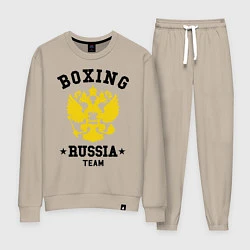 Костюм хлопковый женский Boxing Russia Team, цвет: миндальный