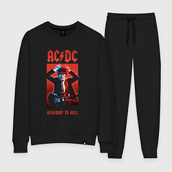 Костюм хлопковый женский ACDC Angus Young, цвет: черный