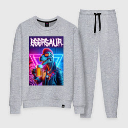 Костюм хлопковый женский Cyber beersaur - neon glow, цвет: меланж