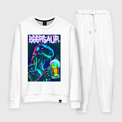 Костюм хлопковый женский Neon cyber beersaur - neon glow fantasy, цвет: белый