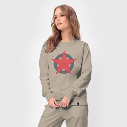 Костюм хлопковый женский Red star symbol, цвет: миндальный — фото 2