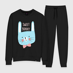 Костюм хлопковый женский Sweet bunny, цвет: черный