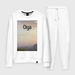 Костюм хлопковый женский Olga птицы в тумане, цвет: белый