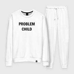 Костюм хлопковый женский Problem child, цвет: белый