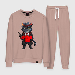 Костюм хлопковый женский Крестный котец мафия, цвет: пыльно-розовый