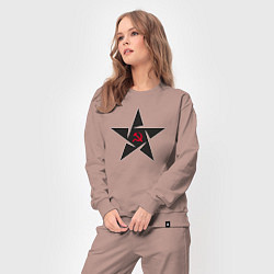 Костюм хлопковый женский Black star USSR, цвет: пыльно-розовый — фото 2