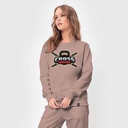 Костюм хлопковый женский Cross fitness, цвет: пыльно-розовый — фото 2
