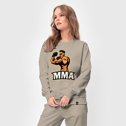 Костюм хлопковый женский Fighter MMA, цвет: миндальный — фото 2