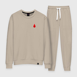 Костюм хлопковый женский Группа крови: третья положительная, цвет: миндальный