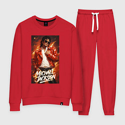 Костюм хлопковый женский Michael Jackson in the red jacket, цвет: красный