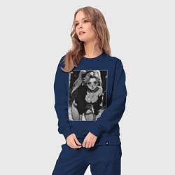 Костюм хлопковый женский Ребекка в позе - Киберпанк, цвет: тёмно-синий — фото 2