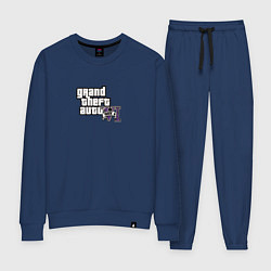 Костюм хлопковый женский Grand Theft Auto 6 vice city logo, цвет: тёмно-синий
